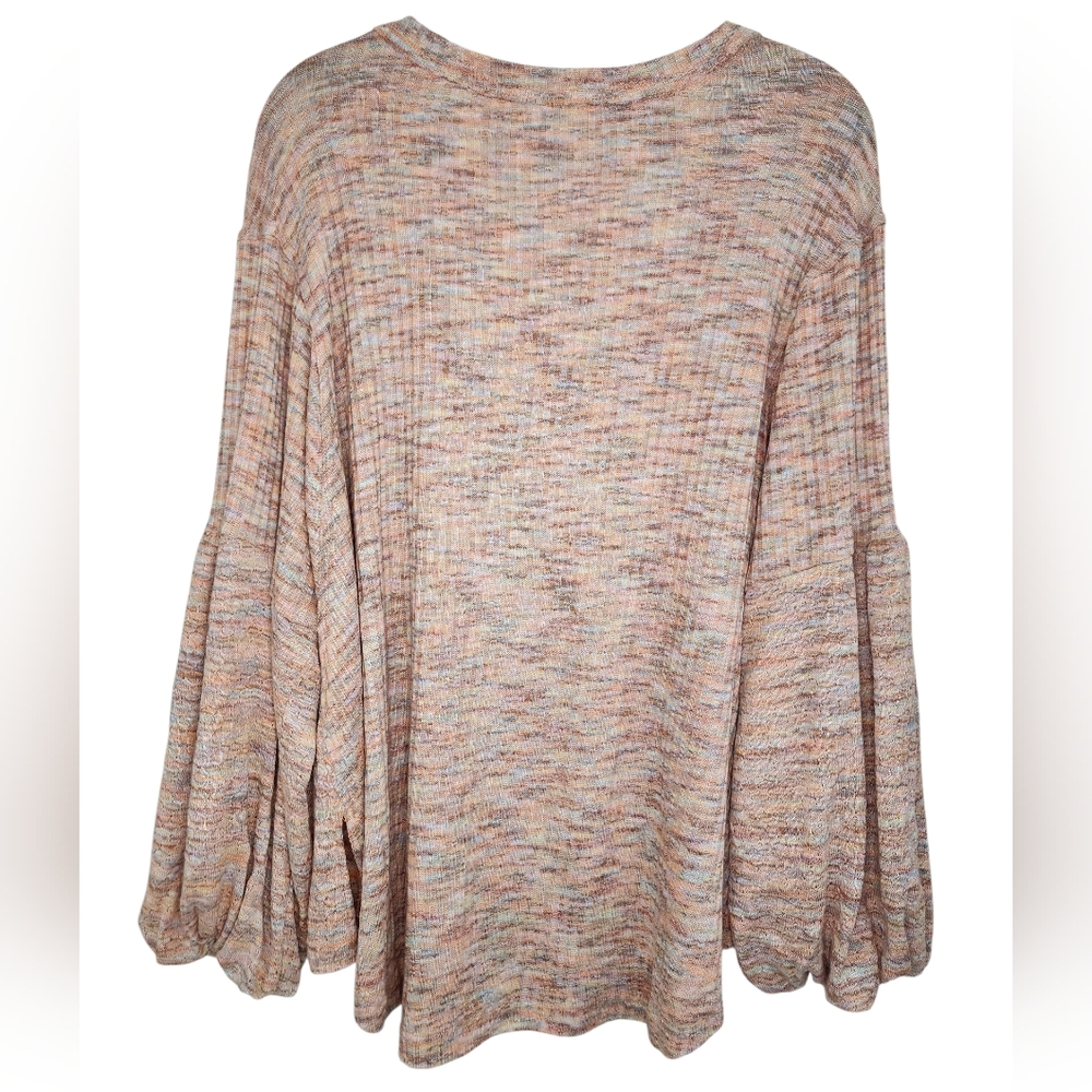 FREE PEOPLE Happy Day Boho Knit Puff Sleeve Sweater, size S - Picture 5 of 10